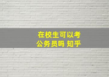 在校生可以考公务员吗 知乎